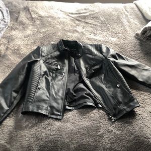 Black Lightweight Faux Leather Jacket